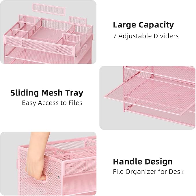 Marbrasse 5-Tier Letter Tray Paper Organizer - Image 3