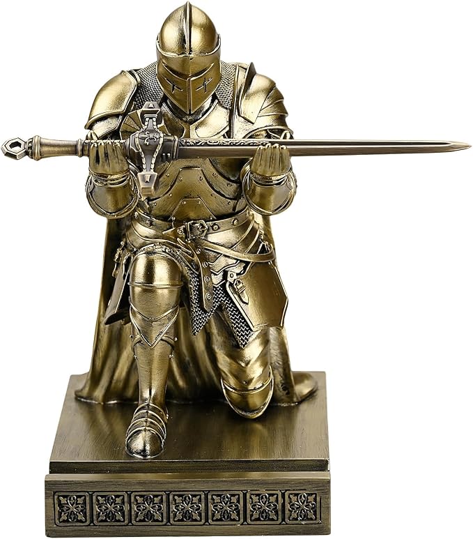 Amoysanli Medieval Armored Warrior Wearing Outerwear, Mobile Phone Stand Knight - Image 3