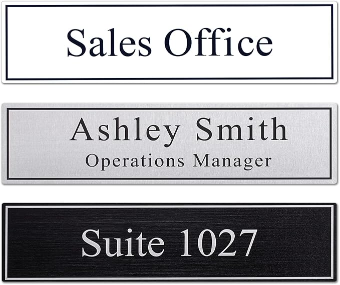 2" x 8" Personalized Office Aluminum Name Plates, Custom Elegant Name Plates by Unknown