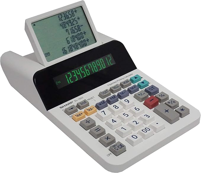 Sharp El-1501 Compact Cordless Paperless Large 12-Digit Display Desktop - Image 6