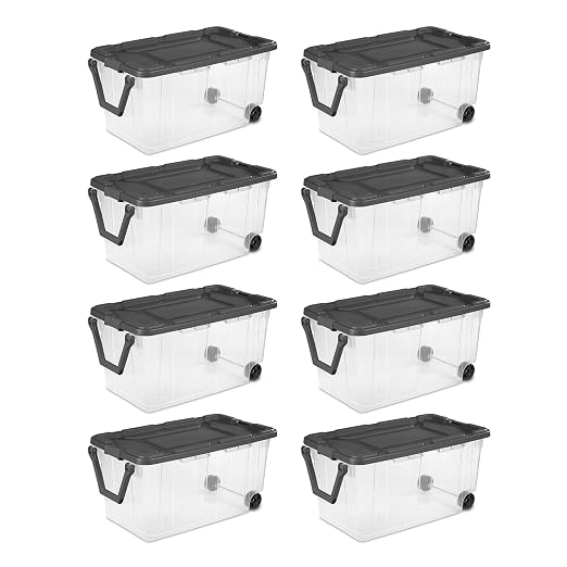 Sterilite 8-Pack Modular Stacker Box, Durable Clear Plastic Storage Bins - Image 5