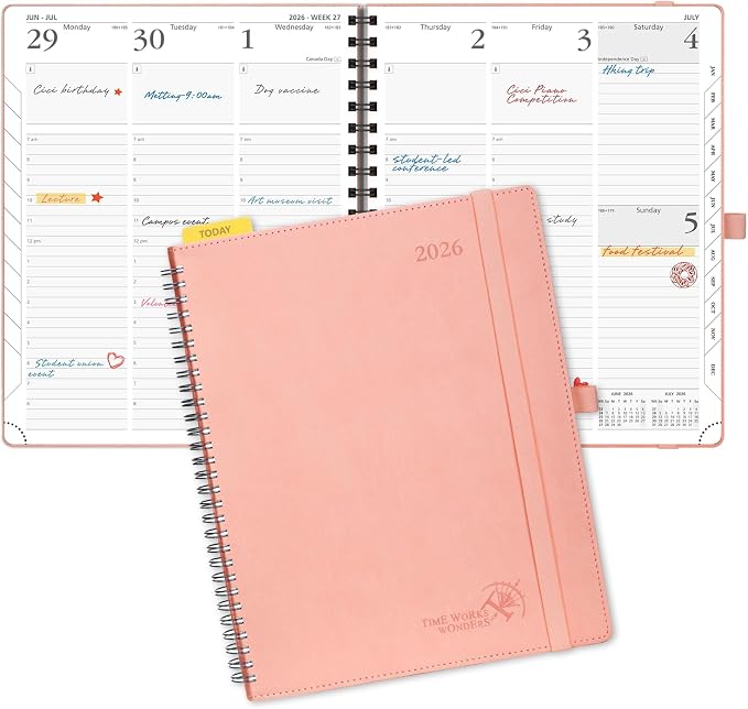 POPRUN 2026 Planner with Hourly Schedule, Vertical Layout by POPRUN