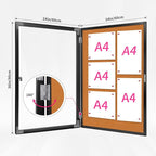 Enclosed Bulletin Board, Cork Noticeboard Board - Image 3