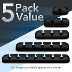 Cable Organizer Clips 5-Pack – Strong Adhesive Cord Holders - Image 5