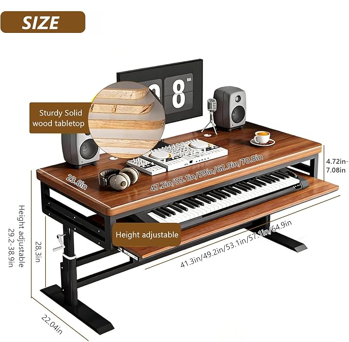 GRIPITHPY Modern Music Studio Desk Workstation - Image 2