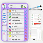 Magnetic Chore Chart for Kids, ADHD Task Tracker Easy-Check Routine Dry Erase by LightUpYourCreativity