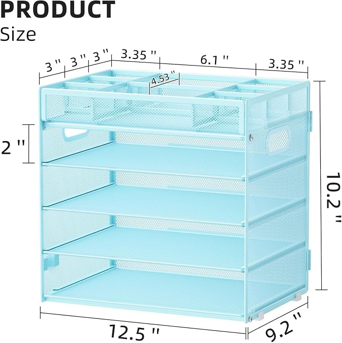 Marbrasse 5-Tier Letter Tray Paper Organizer - Image 2