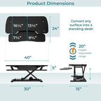 VERSADESK® PowerPro™ 40” x 24” Standing Desk Converter | 40 inch Electric - Image 4