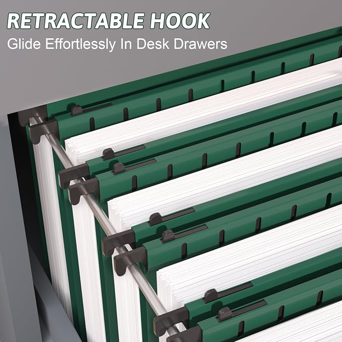Nordun Plastic Hanging File Folder Extra Capacity, 12 Pack Reinforced Hang - Image 5