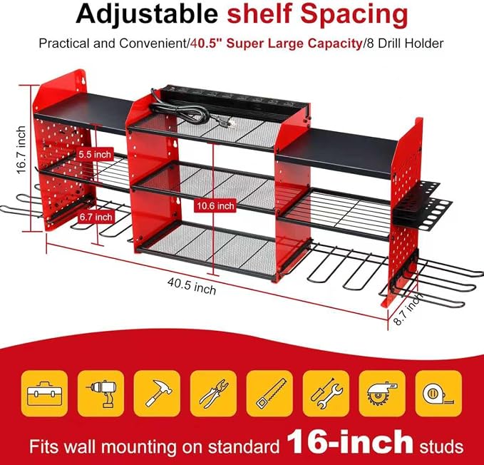 Large Power Tool Organizer Wall Mount - Image 4