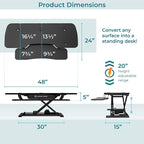 VERSADESK® PowerPro™ 48” x 24” Extra Wide Electric Sit-to-Stand Desk Converter - Image 5