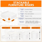 shouwuhho Furniture Risers, 4 Pack Bed Risers - Image 2
