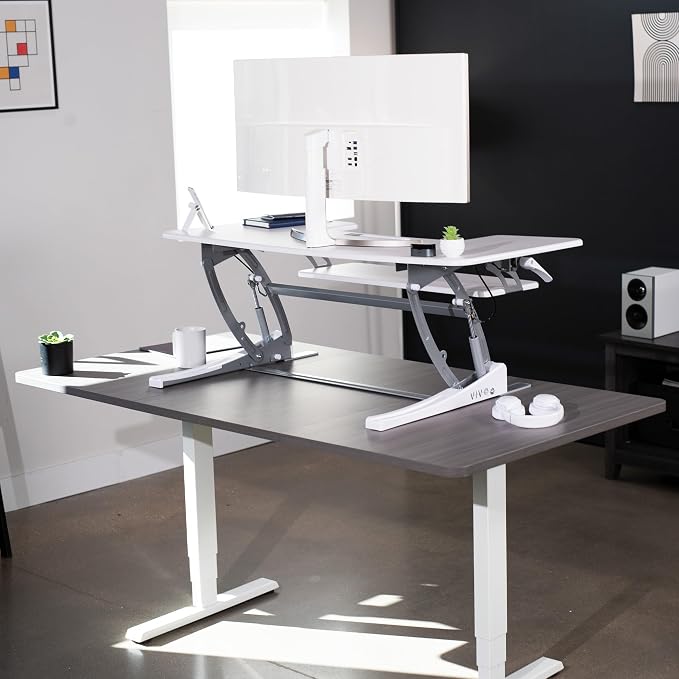 VIVO 48 inch Height Adjustable Large Stand Up Desk Converter, V Series - Image 9