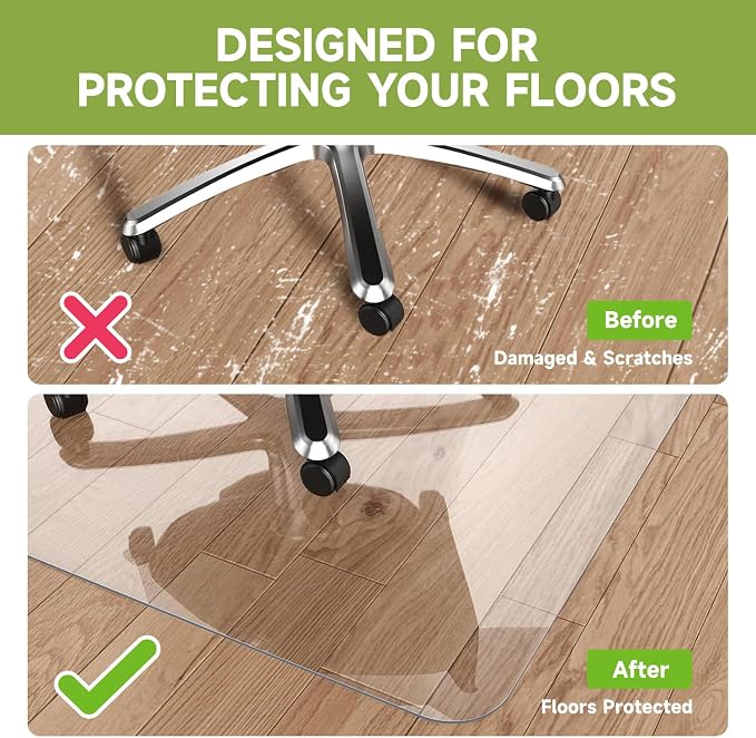 SOONAN Office Chair Mat for Hardwood Floor, 0.08" Thickness Heavy Duty - Image 4