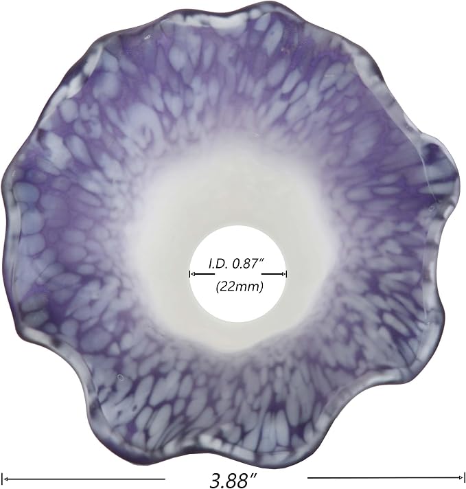 Bieye LS102S Lily Flower Blown Glass Lampshade - Image 3