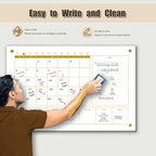 Glass 3-1 Golden Monthly Dry Erase Calendar Whiteboard - Image 3