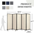 Upgrade Version Room Partition and Divider, Freestanding Rolling Dividers - Image 2