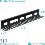 PEGZONE Under Desk Cable Management Tray, 31.5 Inches Metal Cord Organizer Rack - Image 9