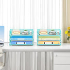 Subekyu 2-Pack 3-Tier Blue Metal Mesh Desk Paper Letter Tray & File Sorter - Image 6