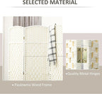 HOMCOM 6 Panel Room Divider, Hand-Woven Freestanding Wall Partition - Image 5