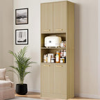 Cozy Castle Kitchen Pantry Cabinet, 4 Doors Open Countertop Utility Hutch by CozyCastle