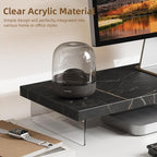 Dual Monitor Stand Riser, Wooden Desktop Organizer Shelf - Image 2