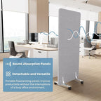 MORDEER 70.8" W x 63" H Freestanding Partition Room Dividers, Acoustic Panels - Image 4