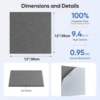 UNECHO 12 Pack 12" X 12" X 0.4" Acoustic Panels - Image 3