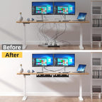 Yecaye 2 Pack Cable Management Under Desk, 31.5 in Under Desk Cable Management - Image 6