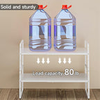jkxoo 2Pack 16.5-27’’L Expandable Cabinet Shelf Organizers, Stackable Metal - Image 3