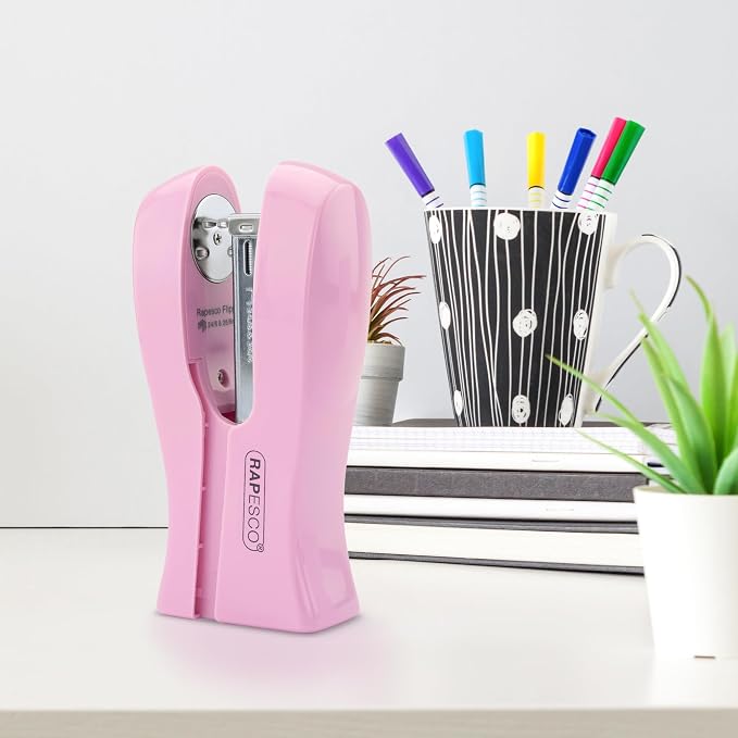 Rapesco 1378 Stand Up/Space-Saving Stapler, 20 Sheet Capacity, Candy Pink - Image 3