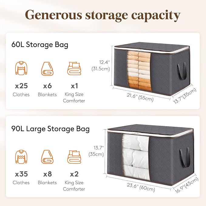Lifewit Large Capacity Clothes Storage Bag Organizer - Image 2