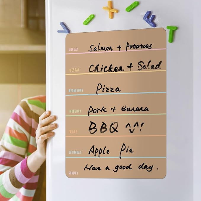 Outus 2 Pieces Magnetic Weekly Dry Erase Boards Erasable Weekly Calendars - Image 3