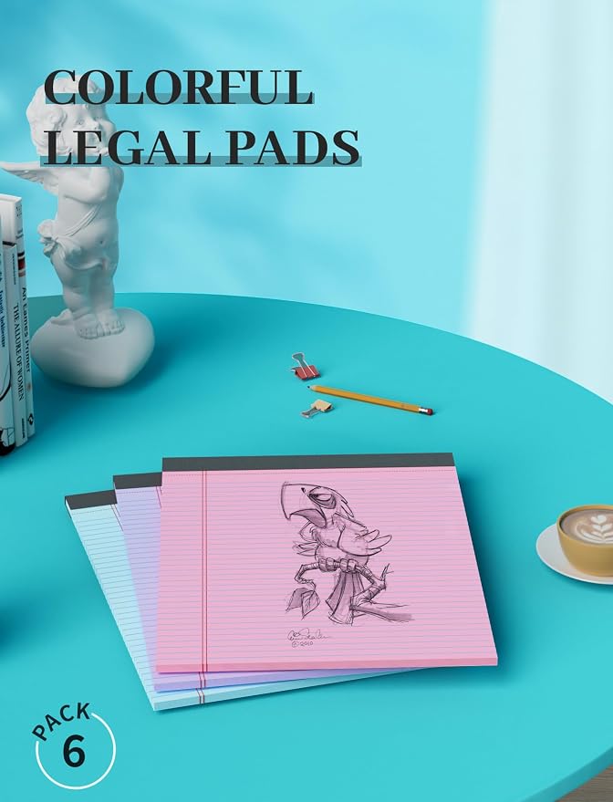 Legal Pads 8.5 x 11, 6 Pack Note Pads 8.5x11, Colored Legal Pads 8.5 x 11 - Image 5