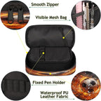 Pardick Football Fire Pencil Case，Big Capacity Pencil Pouch Coin Pouch - Image 5