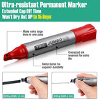 Fuutreo 16 Pcs Jumbo Size Permanent Markers Bulk Large Chisel Tip Permanent - Image 3