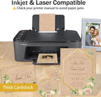 24 Sheets Parchment Cardstock 8.5 x 11 Textured Printer Paper, Goefun 90lb Tan - Image 3