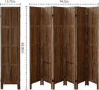 Leesinwing Wood Room Divider 6 Panel Folding Privacy Screen, Classic 5.6Ft - Image 5