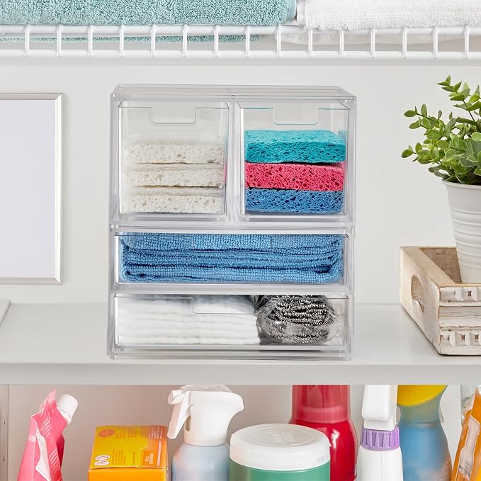 STORi Chloe Space-Saving Clear Drawer Organizer Sort Office, Beauty Supplies - Image 5