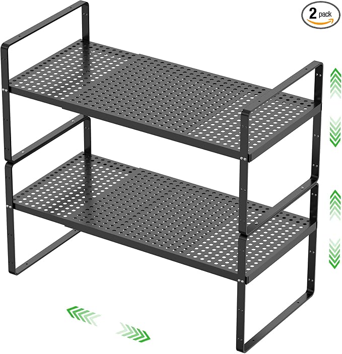 SOFRON Expandable Cabinet Storage Shelf Stackable Organizer Rack by SOFRON