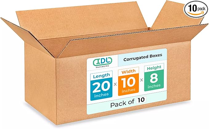 Large Shipping & Moving Boxes 20x10x8 inches by IDLPackaging