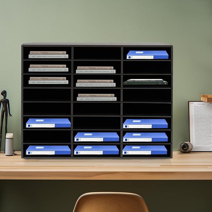Literature Organizer with 24 Compartments | Adjustable Desktop File Sorter Mail - Image 5