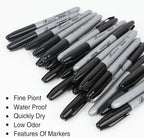 Buecs Permanent Markers, Fine Point, Waterproof & Smear Proof Markers, Quick - Image 2