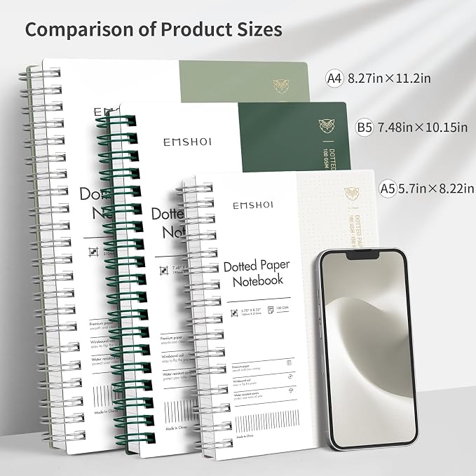 EMSHOI B5 Spiral Dotted Notebook - Image 4