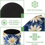 Leather Pen Holder for Desk, Colorful Aesthetic Flowers Pencil Cup Desktop - Image 2
