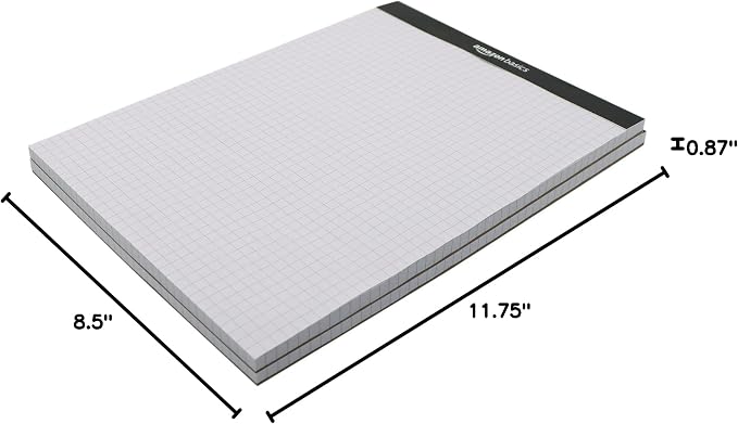 Amazon Basics Quad-Ruled Graph Paper Pad, 8.5 Inch x 11.75 Inch, 100 Sheets/Pad - Image 7