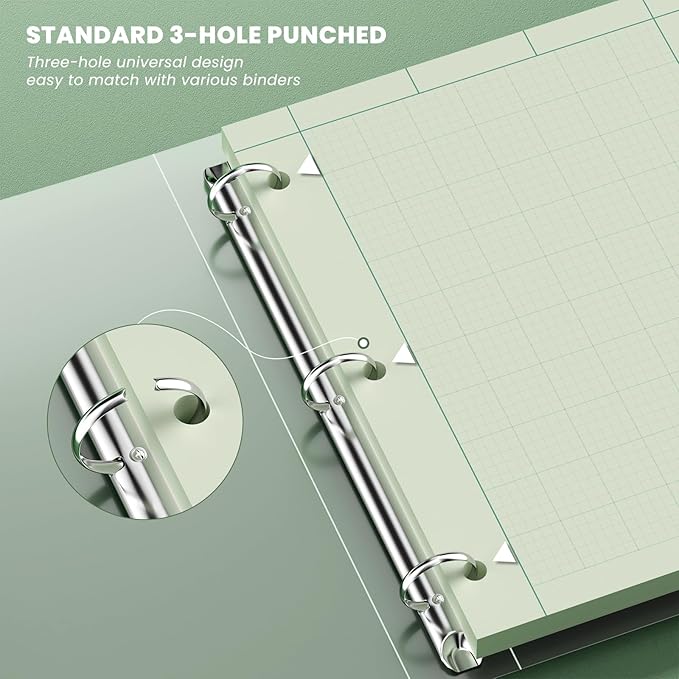 Engineering Computation Pad, 6 Pack Engineering Paper 8.5 x 11, 5x5 Quad Ruled - Image 4