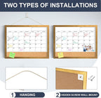 Calendar Whiteboard for Wall, 18x24 Inches White Board Calendar Dry Erase - Image 2