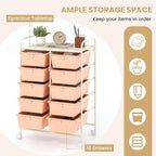 GOFLAME 10-Drawer Rolling Storage Cart, Art Craft Storage Organizer on Wheels - Image 4