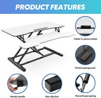 FITUEYES Height Adjustable Standing Desk 36” Wide Sit to Stand Converter Stand - Image 4
